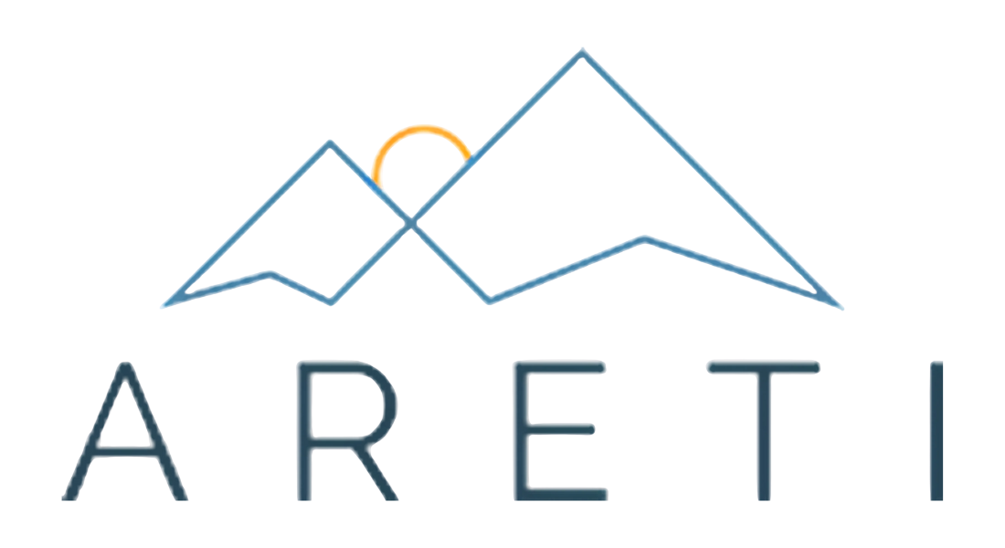 The logo displays the word "ARETI" under an abstract image of mountains and sun, possibly representing Abbotsford BC's natural beauty.
