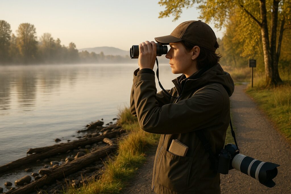 person with binoculars river directory Abbotsford BC Day Trip Ideas: Explore the Fraser Valley person with binoculars river directory | GPS: 49.127789, -122.551296