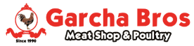 Garcha Bros Meat Shop & Poultry logo with rooster emblem and 'Since 1990' text