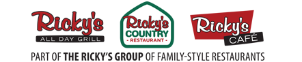 Ricky's Group of Family-Style Restaurants logos including Ricky's All Day Grill, Ricky's Country Restaurant, and Ricky's Cafe in Abbotsford