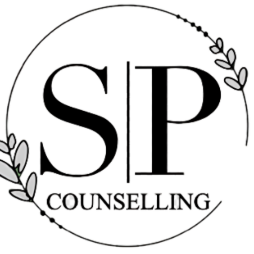 SP Counselling logo with circular design and leaf accents