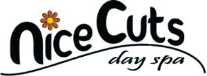 Nice Cuts Day Spa logo with stylized text and flower icon