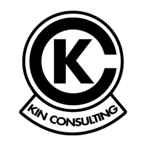 Kin Consulting Abbotsford logo featuring a bold K in a circular badge with company name on banner