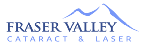 Fraser Valley Cataract & Laser logo featuring a blue wave design above the clinic name