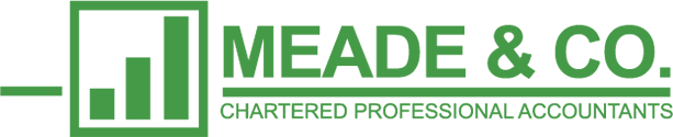 Meade & Co. Chartered Professional Accountants logo with bar chart symbol
