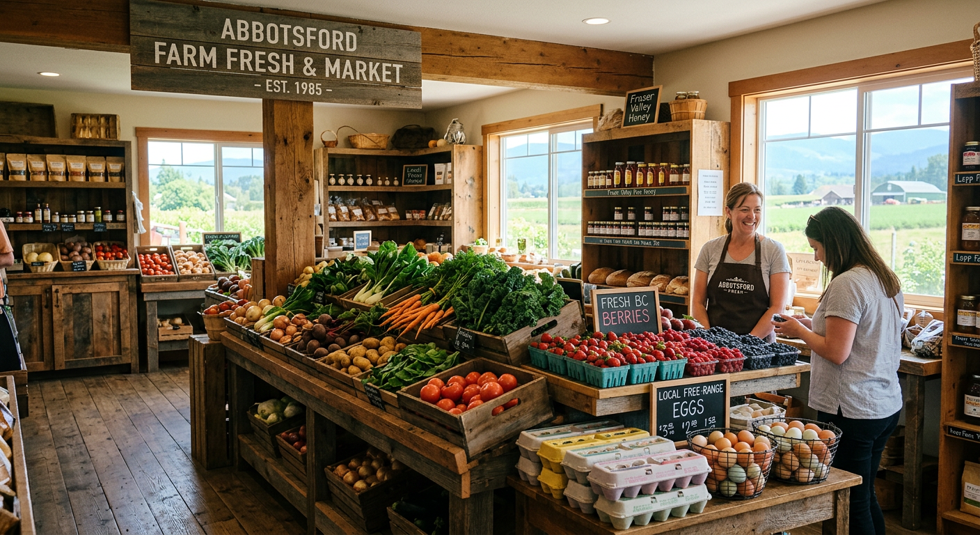 Fresh produce at a local farm store in Abbotsford BC