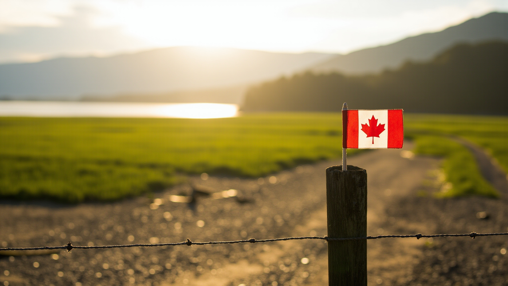 BC Fraser Valley farmland on Canada Day, Abbotsford