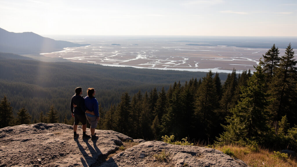 Sumas Mountain hiking trail through old-growth forest Abbotsford