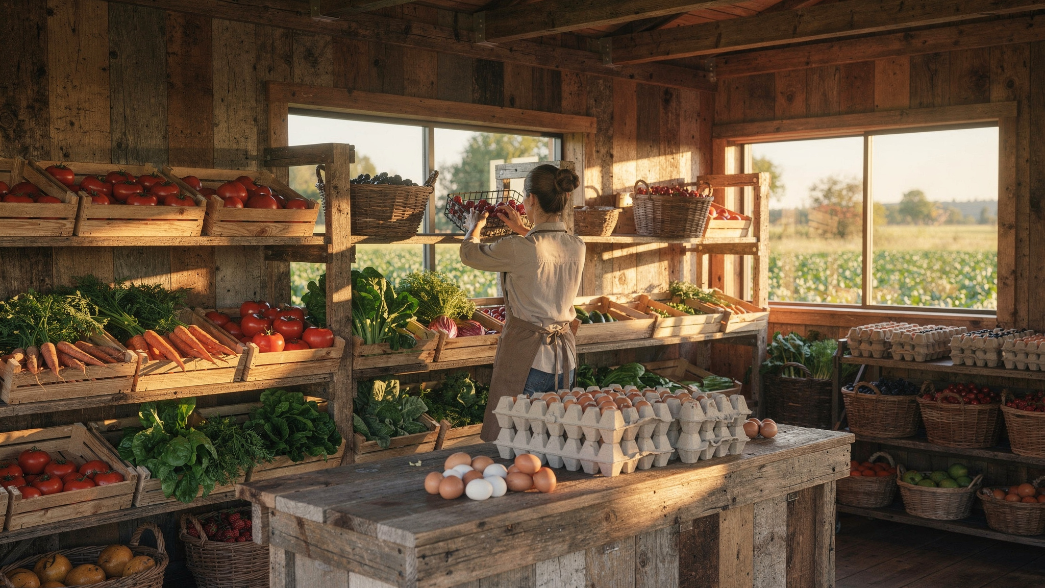 Fresh produce at a local farm store in Abbotsford BC